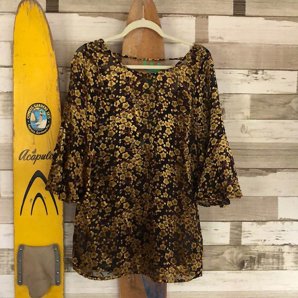 Free People-Gypsy Junkies Bell Sleeved Top